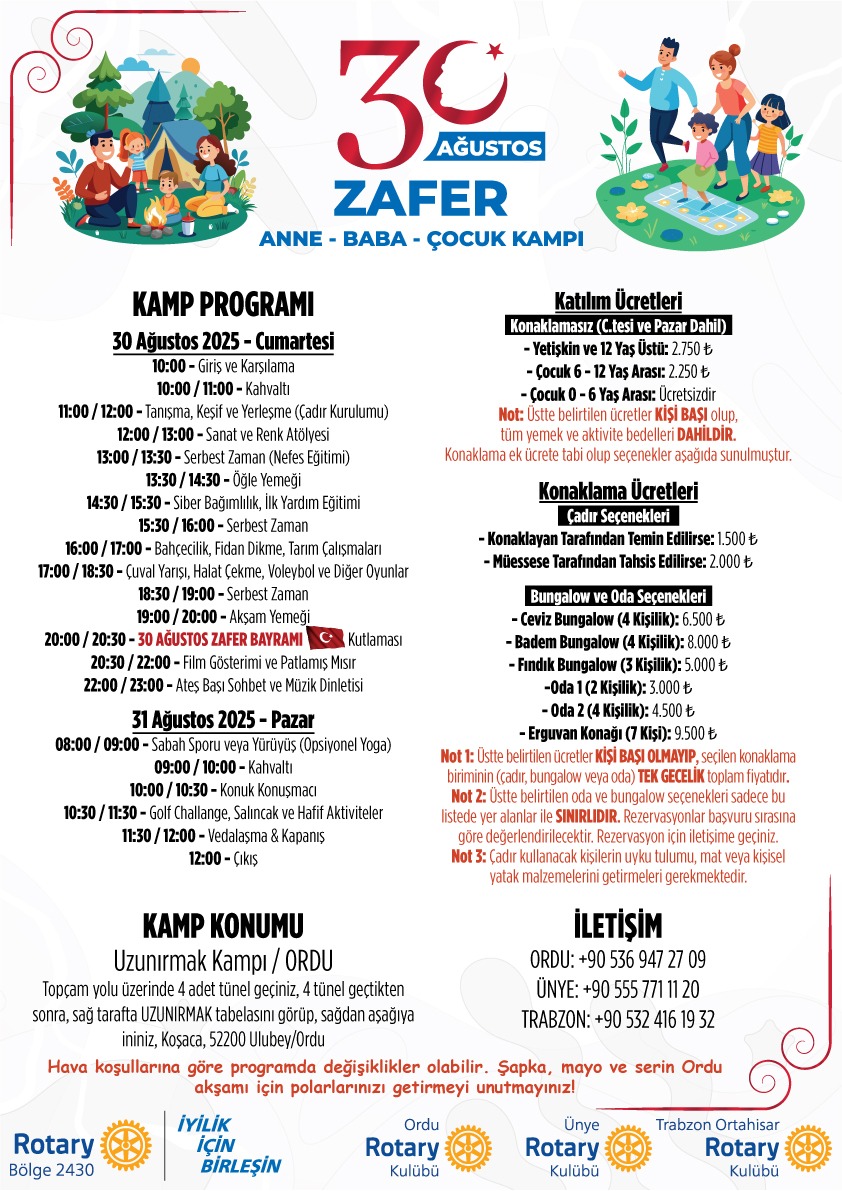 30 Ağustos Zafer Anne-Baba-Çocuk Kampı