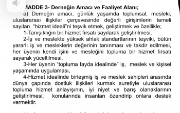 15 Eylül tarihine kadar Tüzük kontrol için gönderildi.