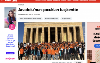 ANADOLUNUN ÇOCUKLARI HÜRRİYET GAZETESİNDE