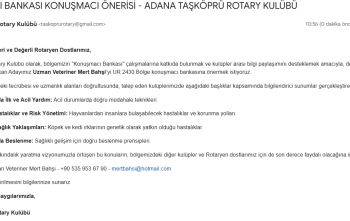 Adana Taşköprü Rotary Kulübü Konuşmacı Bankası Konuşmacı Önerisi