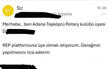 Adana Taşköprü Rotary Kulübü REP Kaydı Projesİ