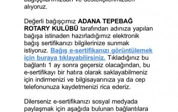 Adana Tepebağ Rotary ''Ormanlarımızı Koruyalım''