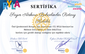 Engelli RYLA Semineri'ne 2 öğrenci Sponsorluğu