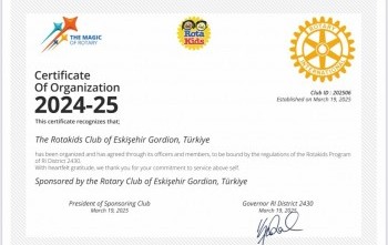 Eskişehir Gordion RK Rotakids Kulübü Kurulması