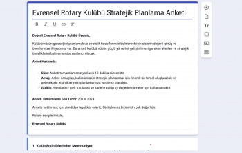 Evrensel RK 2024-2027 Stratejik Planlama Raporunun Oluşturulması