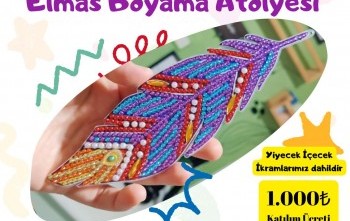 KUŞ TÜYÜ TEMALI ELMAS BOYAMA ATÖLYESİ