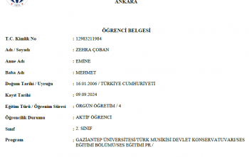 Konservatuar öğrencisi bursu