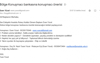 Konuşmacı bankasına 2 öneri