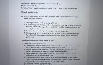 Kulüp Tüzüğünün 2430 Bölge ile paylaşılması