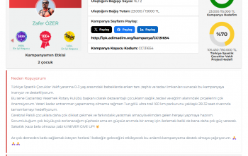 Türkiye Spastik Çocuklar Vakfı/ 0-3 yaş bebekler yararına kampanya