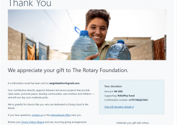 Üye başı 5$ polio bağışı