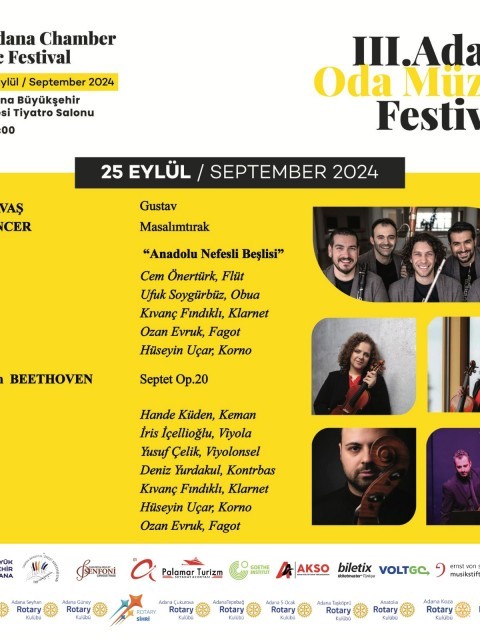 Adana 5 Ocak Rotary Kulübü  Oda Müziğine sponsor oldu