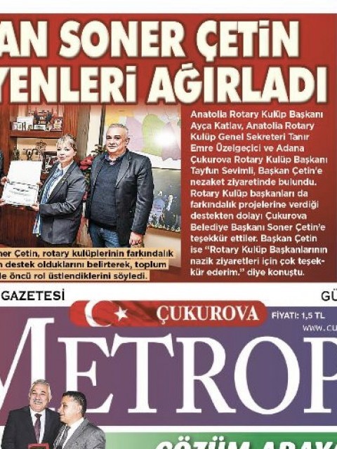 Başkan  Soner Çetin Rotaryenler Ağırladı