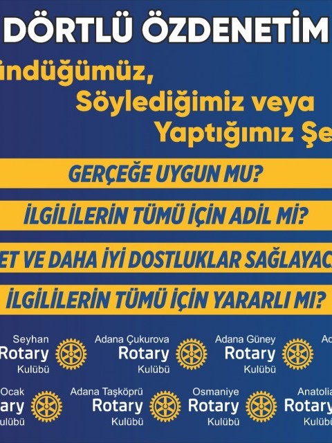ADANA ROTARY KULÜPLERİ VE OSMANİYE ROTARY KULÜBÜ BİLBORD YAYINLARI