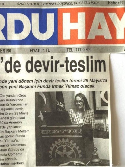 Ordu Rotary Kulübü 24 Mayıs Basın Haberleri