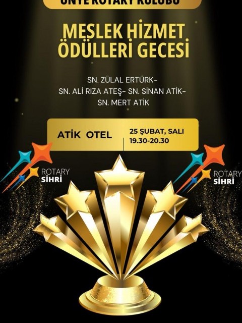 Ünye Rotary Kulübü Meslek Hizmet Ödülleri Gecesi