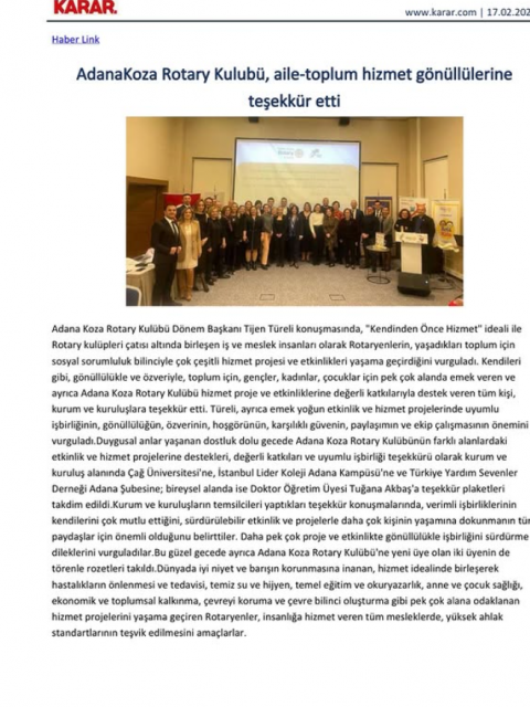 Adana Koza RK Basında Biz