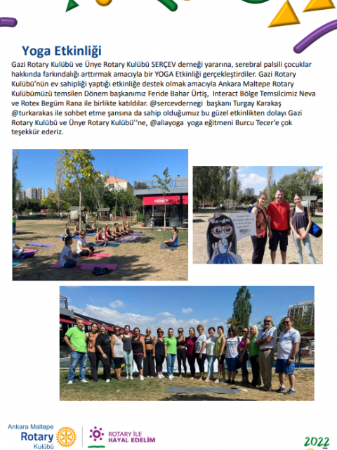 Yoga etkinliğine katıldık