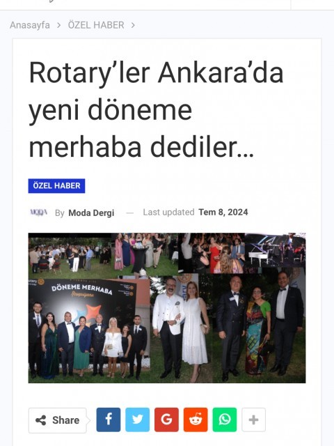Rotary’ler Ankara’da yeni döneme merhaba dediler…
