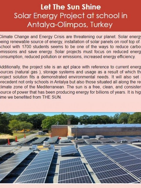 ANTALYA OLİMPOS RK KÜRESEL BAĞIŞ PROJESİ 'LET THE SUN SHİNE'