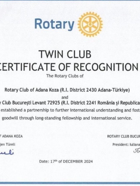 Adana Koza RK ."İkiz Kulüp Antlaşması"