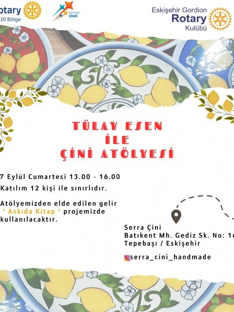Eskişehir Gordion RK Çini Atölyesi'ni gerçekleştirdi.