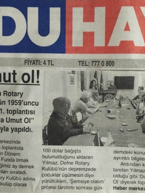Ordu Rotary Kulübünün 04 Ekim 2023 tarihinde basında çıkan haberleri