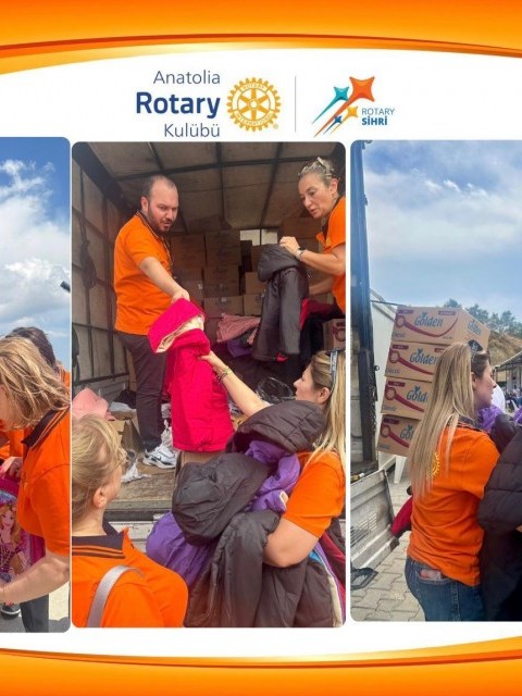 ANATOLIA ROTARY OLARAK DEPREM BÖLGESİNDE MONT ,ÇANTA,KIRTASİYE,BOT,BEBEK BEZİ,ŞAMPUAN VE BENZERİ İHTİYAÇ MALZEMELERİ İÇİN DESTEK ÇALIŞMASI YAPTIK