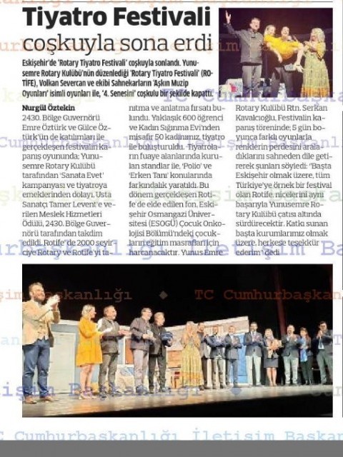 Tiyatro Festivali Coskuyla Sona Erdi