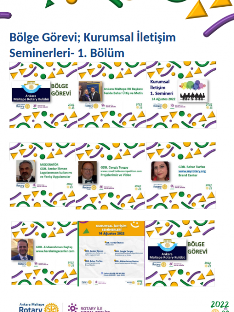 Bölge Görevimiz; Kurumsal İletişim Seminerleri