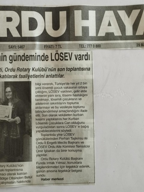 ORDU ROTARY KULÜBÜNÜN 29 MAYIS 2024 TARİHLİ BASIN HABERLERİ
