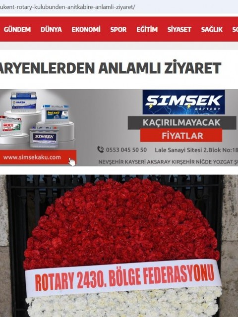 Bölge Anıtkabir Ziyareti Yerel Basında