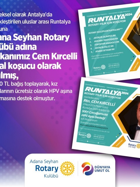 RunRotary sanal koşuculuk ile HPV aşısı için bağış toplanması