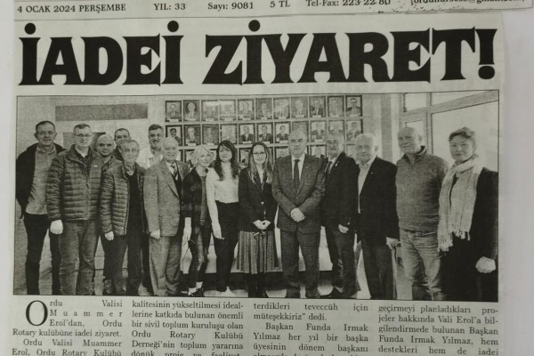 Ordu Rotary Kulübünün Bu Haftaki Basın Haberleri..