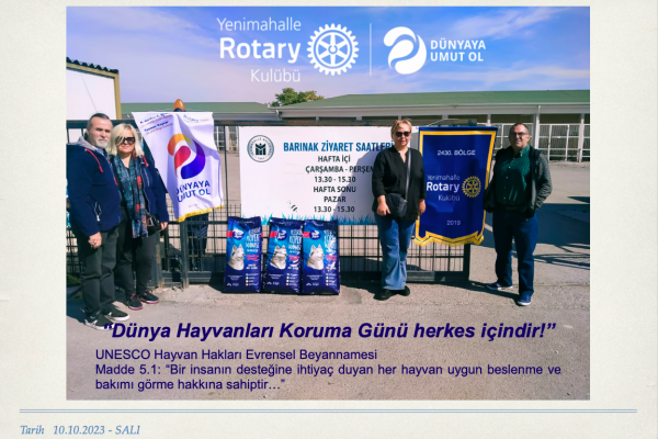 Yenimahalle Rotary Kulübü - 10.10.2023 Tarihinde Projemiz Dahilinde Yenimahalle Belediyesi Hayvan Barınağını Ziyaret Ettik.