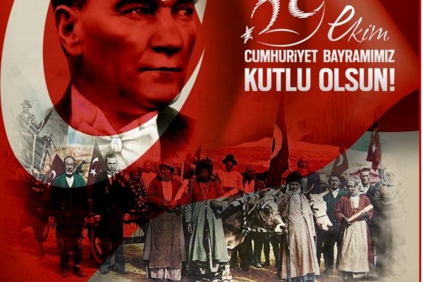 Atatürk'ün önderliğinde büyük Türk Milleti'nin kanı, canı ve sonsuz emekleriyle kurulan Cumhuriyetimizi, tüm değerleriyle sonsuza kadar yaşatmak hepimizin vazgeçilmez ortak sorumluluğudur. 29 Ekim Cumhuriyet Bayramımız Kutlu Olsun…