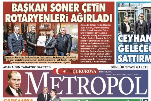Başkan  Soner Çetin Rotaryenler Ağırladı