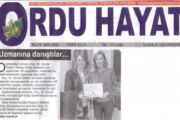 Ordu Rotary Kulübü yer almaya devam ediyor...