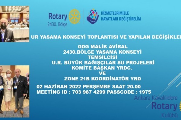 ANKARA KAVAKLIDERE RK GDG MALİK AVİRAL'İN UR TÜZÜK KONSEYİ TOPLANTISI VE GÖRÜŞÜLEN YENİ GELİŞMELER KONULU SUNUMUNU GERÇEŞLEŞTİRDİK.