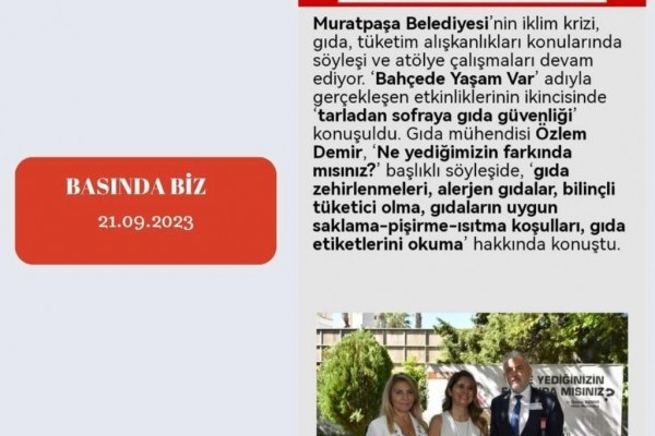 ANTALYA OLİMPOS ROTARY KULÜBÜ VE MURATPAŞA BELEDİYESİ ORTAK GIDA GÜVENLİĞİ SEMİNERİ