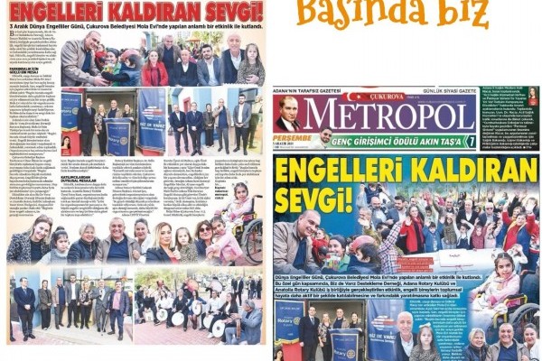 ANATOLIA ROTARY KULUBÜ OLARAK 3 ARALIK ENGELL,LER GÜNÜ AKTİVİTELERİMİZ