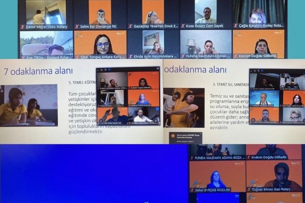 Adana Koza RK Vakıf Bağışları Yönetimi Rotary 2430. Bölge Zoom toplantısı