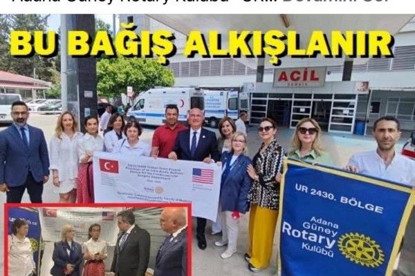 Adana Güney Rotary kulübü “İntraaortik Balon Pompası” cihazını, Çukurova Üniversitesi Tıp Fakültesi Balcalı Hastanesi Kalp Damar Cerrahisi AD yoğun bakım ünitesine teslim ettik.