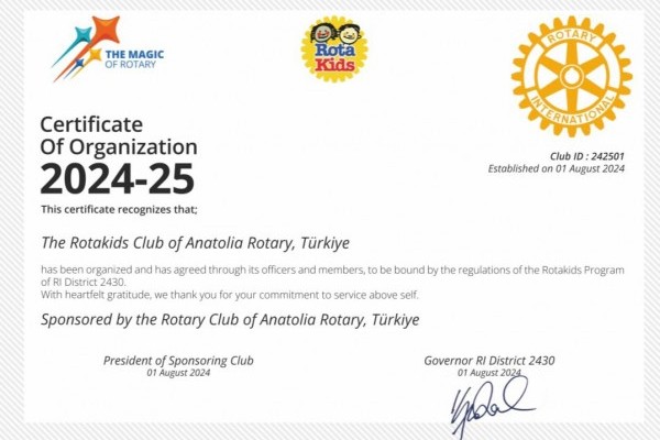 ANATOLİA ROTAKİDS KURULDU