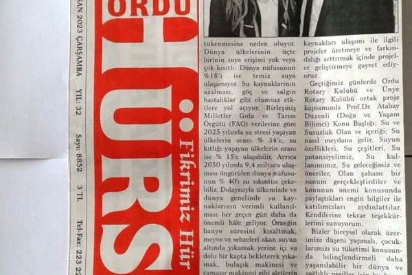 Ordu Rotary Kulübü Başkanı Rtn. Meltem Erbaş'ın