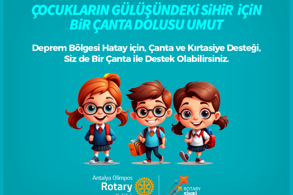 Hatay'da Deprem bölgesi Köy Okullarına, Çanta ve Kırtasiye Desteği