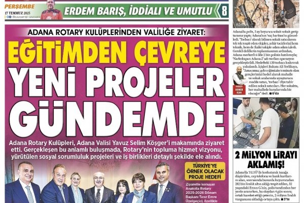 ADANA ROTARY KLÜPLERİNDEN VALİLİĞE ZİYARET