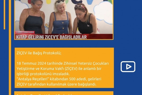 Antalya Reçelleri Bağışı ZİÇEV Protokolü