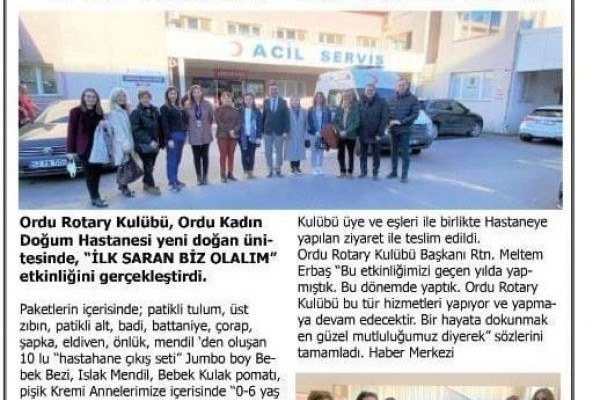 ORDU ROTARY KULÜBÜNÜN İLK SARAN BİZ OLALIM ETKİNLİĞİ BASINDA YER ALDI.