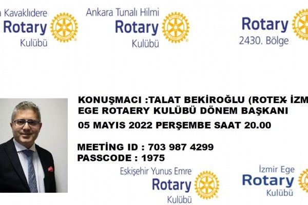 ANKARA KAVAKLIDERE RK NIN EV SAHİPLİĞİNDE EGE RK BAŞKANI (ROTEX) TALAT BEKİROĞLU TARAFINDAN BİR ROTEXİN GÖZÜNDEN ROTARY DEĞİŞİM PROĞRAMI ADLI SUNUM GERÇEKLEŞTİRİLDİ